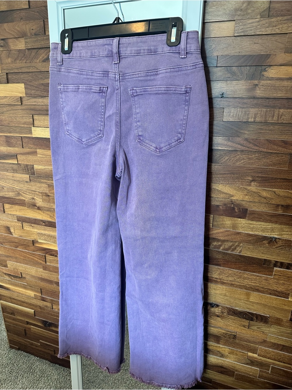 EUC💜Zenana Acid Washed Frayed Cutoff Hem Small Lt Plum - Picture 7 of 7
